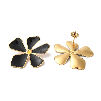 Flower Golden Ion Plating(IP) 304 Stainless Steel Stud Earrings for Women EJEW-L287-045G-1