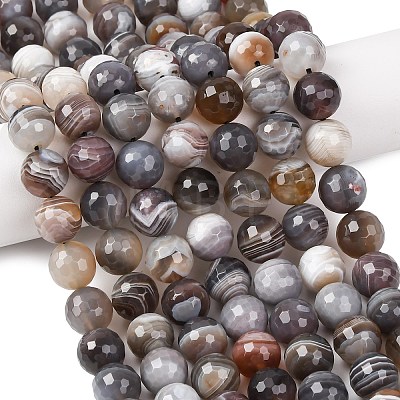 Natural Botswana Agate Beads Strands G-G453-B01-10mm-1