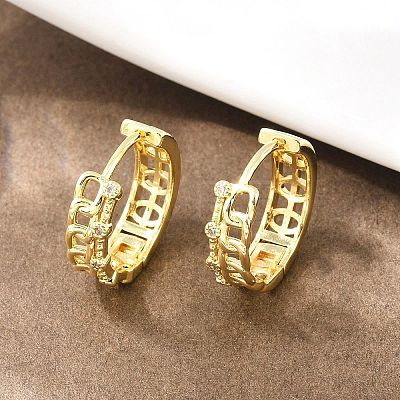 Brass Hoop Earrings EJEW-D348-23G-1