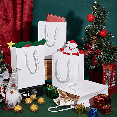 Rectangle Thickened Paper Gift Bags ABAG-WH0039-22A-1
