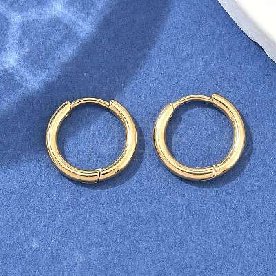 Ion Plating(IP) 304 Stainless Steel Huggie Hoop Earrings EJEW-F111A-14mm-G-1