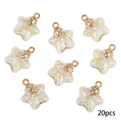 20Pcs Luminous Glass Pendants FIND-YW0009-11B-1