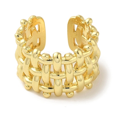 Rack Plating Brass Cuff Rings RJEW-H228-20G-1