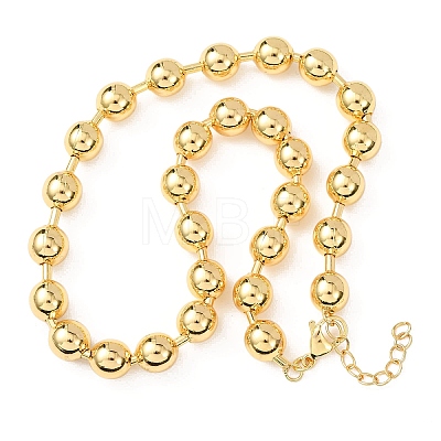 Brass Ball Chain Necklaces for Men Women NJEW-H089-01G-1