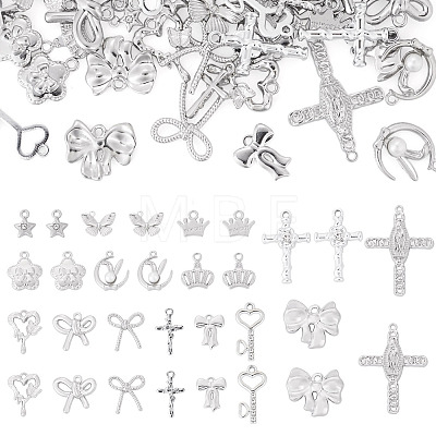 45Pcs 15 Styles Rack Plating Alloy Charms FIND-TA0008-90-1