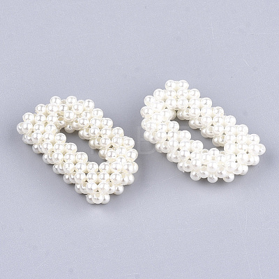 Handmade ABS Plastic Imitation Pearl Woven Beads FIND-T039-18-D-1