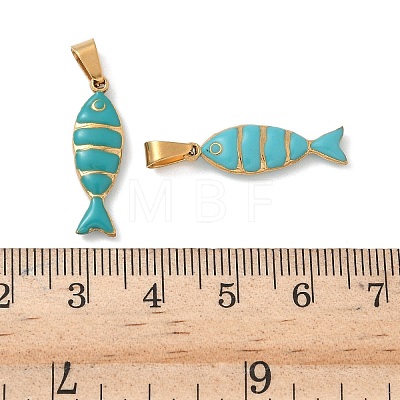 201 Stainless Steel Enamel Pendants STAS-I339-02G-1