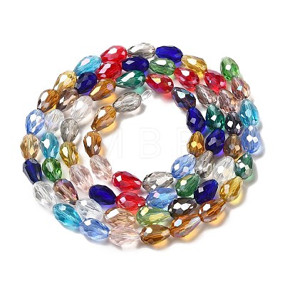 Electroplate Glass Beads Strands EGLA-D015-12x8mm-38-1