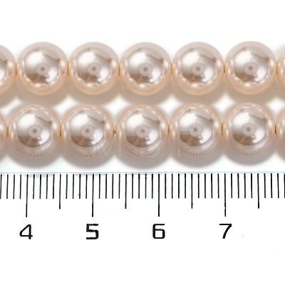 Baking Painted Pearlized Glass Pearl Round Bead Strands PEAR-H019-02C-02-1