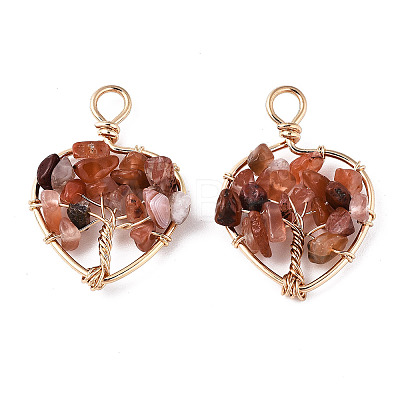 Natural Red Agate Pendants G-T131-97B-06-1
