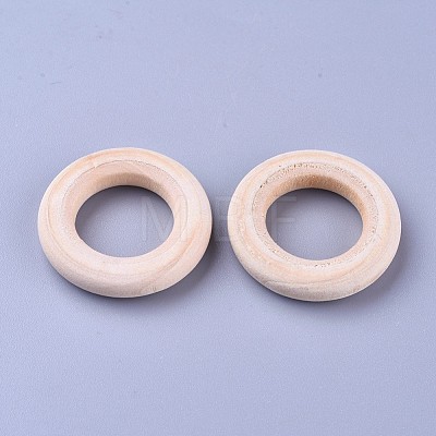 Unfinished Wood Linking Rings WOOD-F002-01-30mm-1