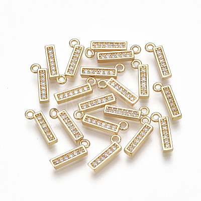 Brass Cubic Zirconia Charms KK-S348-330I-1