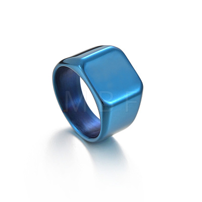 Square Titanium Steel Finger Rings WGB1DFB-08-1