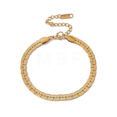 316 Stainless Steel Flat Link Chain Bracelet for Women BJEW-G655-09G-1