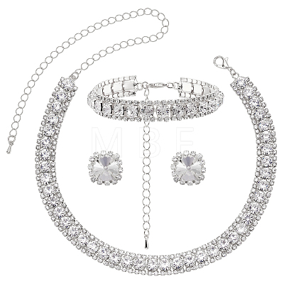 1 Bag Alloy Rhinestone Jewelry Sets SJEW-UN0001-27S-1