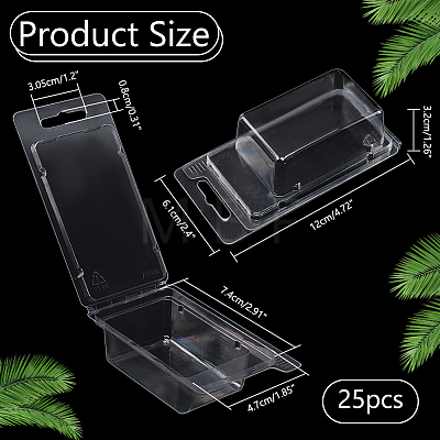Transparent Plastic Clamshell Packaging Boxes CON-WH0088-50-1