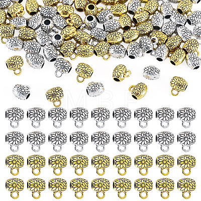 80Pcs 2 Colors Tibetan Style Alloy Tube Bails FIND-TAD0001-03-1