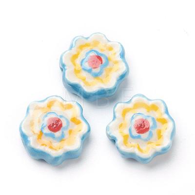 Handmade Porcelain Flower Beads Strands PORC-G006-14A-1