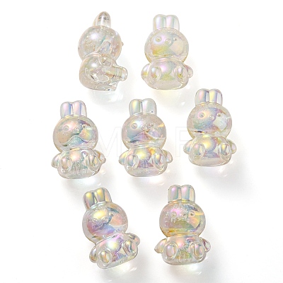 UV Plating Rainbow Iridescent Transparent Acrylic Bubble Beads OACR-C007-02B-1