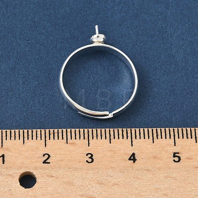 Adjustable Brass Cup Peg Ring Settings For Half-drilled Beads KK-K414-02C-S-1