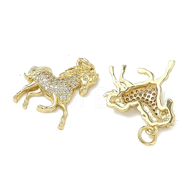 Brass Micro Pave Clear Cubic Zirconia Pendants KK-A294-01B-G-1