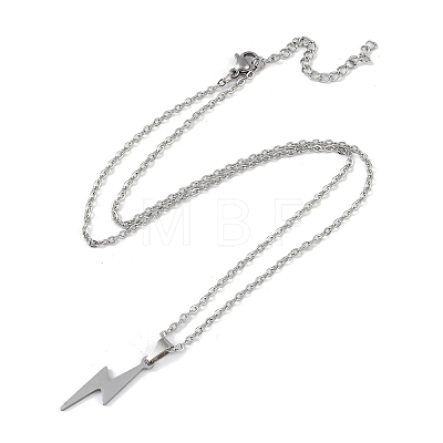 Lightning Bolt 201 Stainless Steel Pendant Necklaces for Women NJEW-G134-01P-1