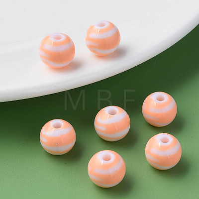 Opaque Striped Acrylic Beads MACR-S373-27A-08-1