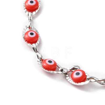 Evil Eye Plastic Link Chain Necklace NJEW-H169-03P-03-1