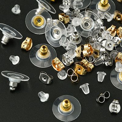 328Pcs 5 Style Brass & Plastic & 304 Stainless Steel Ear Nuts FIND-FS0001-86-1