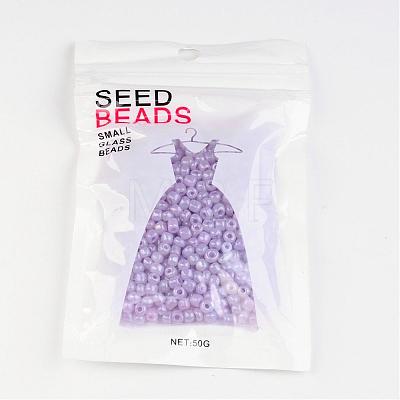 DIY Craft Beads 6/0 Ceylon Round Glass Seed Beads X-SEED-A011-4mm-150-1