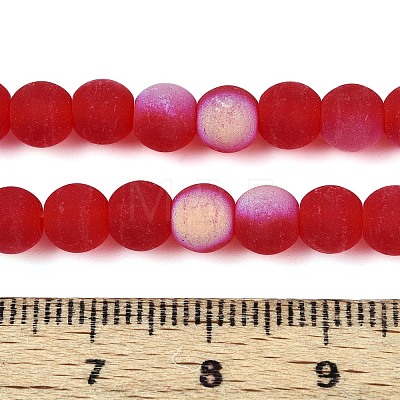 Frosted Transparent Glass Beads Strands GLAA-T032-T6mm-MBB09-1