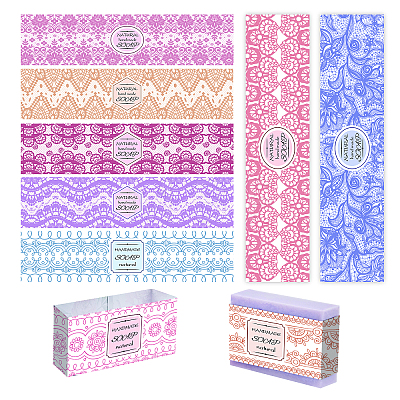   90Pcs 9 Colors Lace Style Handmade Soap Paper Tag DIY-PH0005-37-1