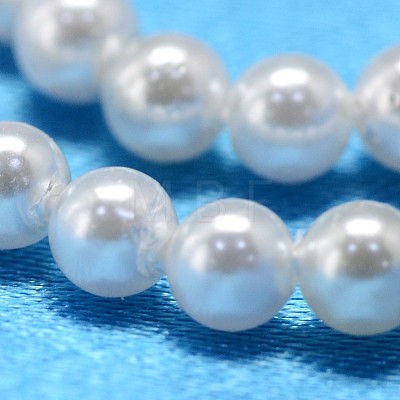 Round Shell Pearl Bead Strands X-BSHE-L011-3mm-A013-1