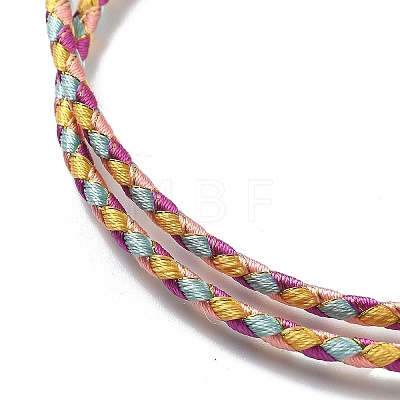 Polyester Cord Braided Necklace Makings MAK-L043-03G-20-1