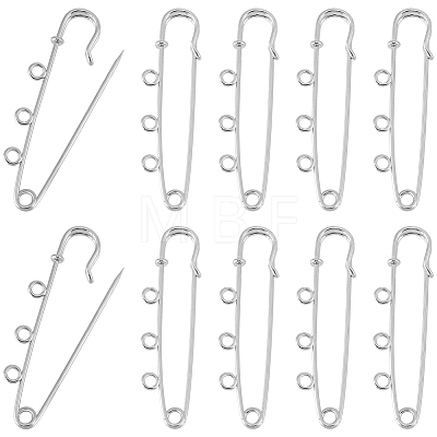 30Pcs Iron Brooch Findings IFIN-SC0002-09-1