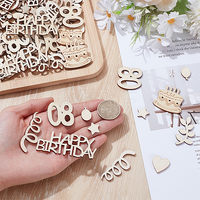1 Set Unfinished Wood Confetti Table Decoration WOOD-SP0001-98-1