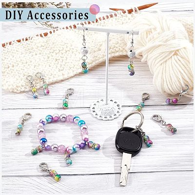 12Pcs Acrylic Beaded Pendant Decorations HJEW-PH01527-1