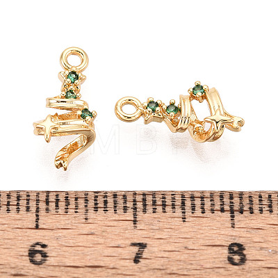 Brass Micro Pave Cubic Zirconia Charms KK-N263-140A-G-1