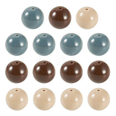 15Pcs 3 Colors Opaque Acrylic Beads SACR-TADJ0001-04-1