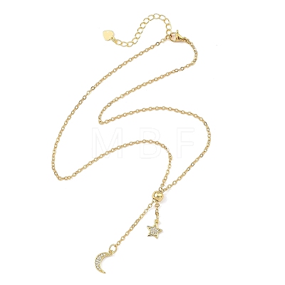 Adjustable Brass Cable Chain Lariat Necklaces NJEW-JN06141-1