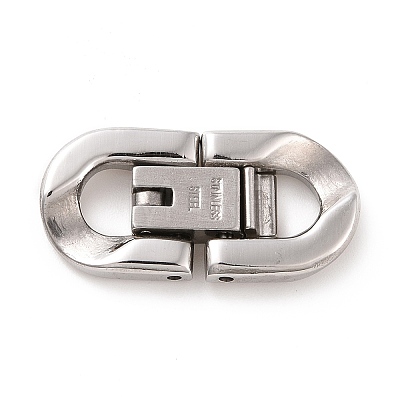 304 Stainless Steel Fold Over Clasps STAS-B029-05C-1