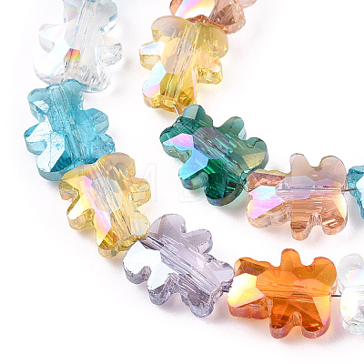 Electroplate Transparent Glass Beads Strands EGLA-CJC0002-02-1