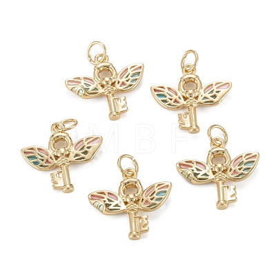 Brass Enamel  Pendants KK-C223-12G-1