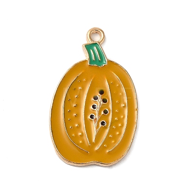 Thanksgiving Day Golden Tone Alloy Enamel Pendants X-ENAM-M002-02N-G-1