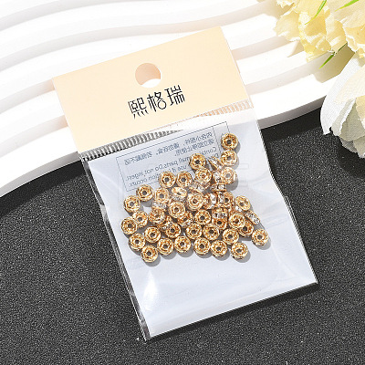 SHEGRACE Brass Micro Pave Clear Cubic Zirconia Spacer Beads XGRQ1U281-308G-1