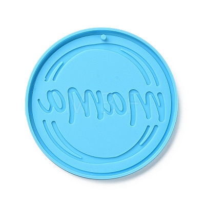 DIY Mother's Day Theme Flat Round Pendant Silicone Molds SIMO-H010-02I-1