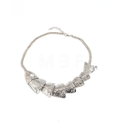Summer Alloy Flexible Fish Bib Necklaces for Women WG0DD39-02-1