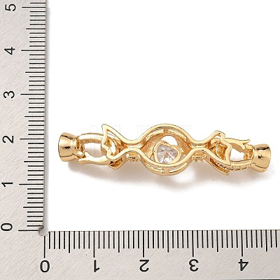 Brass Micro Pave Cubic Zirconia Fold Over Clasps KK-U037-41G-03-1