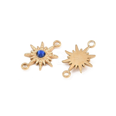 304 Stainless Steel Micro Pave Cubic Zirconia Connector Charm ZIRC-F147-02G-02-1