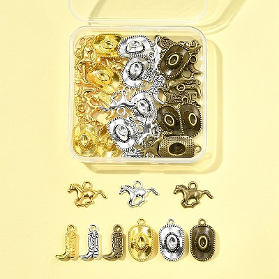 45Pcs 9 Style Tibetan Style Alloy Pendants FIND-FS0003-56-1